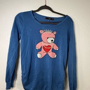 Ochirly long sleeve shirt with Pink Teddy Heart Graphic